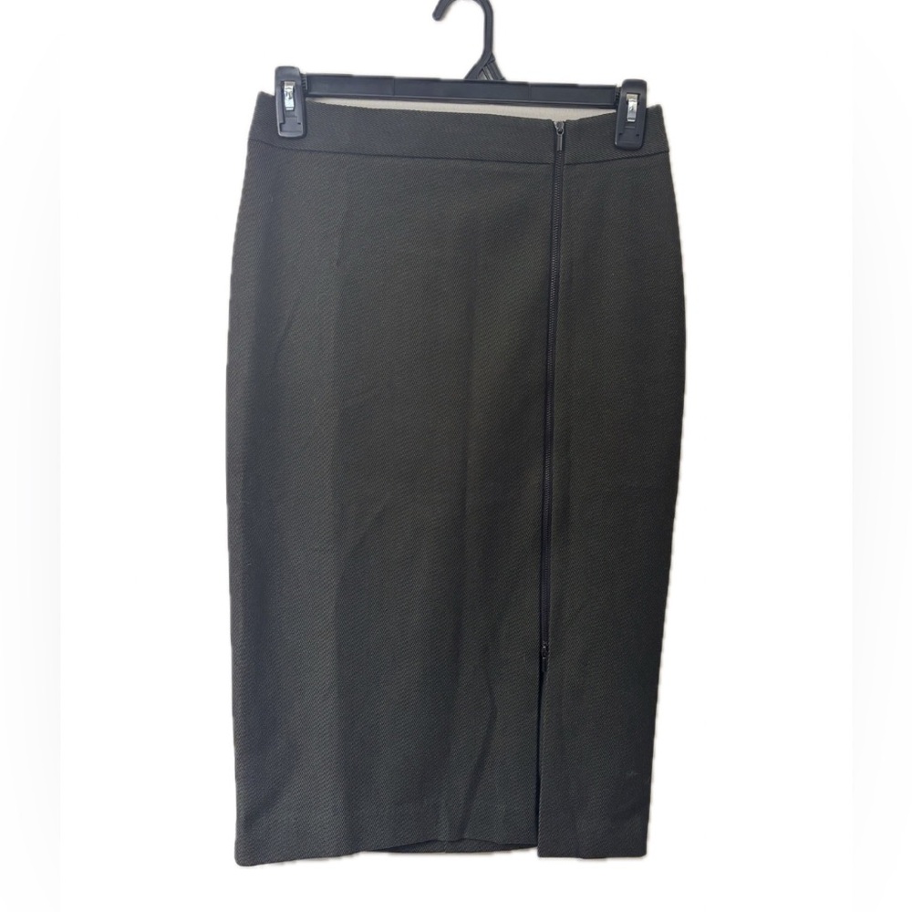 Ann Taylor Size 6 Charcoal Pencil Skirt Exposed Zip Front Work Office Career